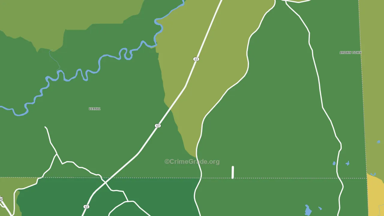 Vernal, MS Map of Vehicle Theft Rates