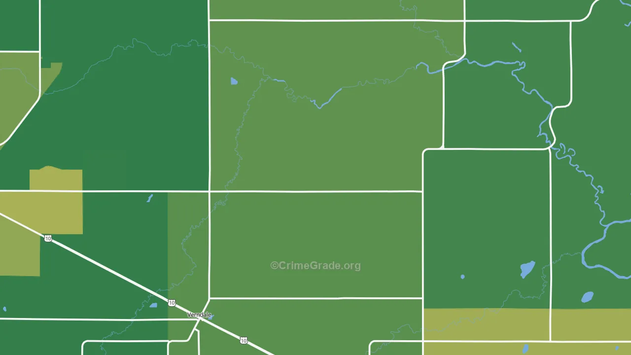 Verndale, MN Map of Vehicle Theft Rates
