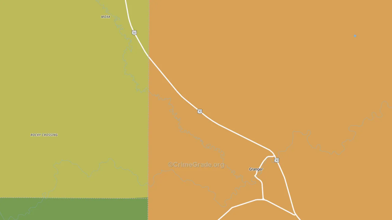 Verne, WY Map of Vehicle Theft Rates