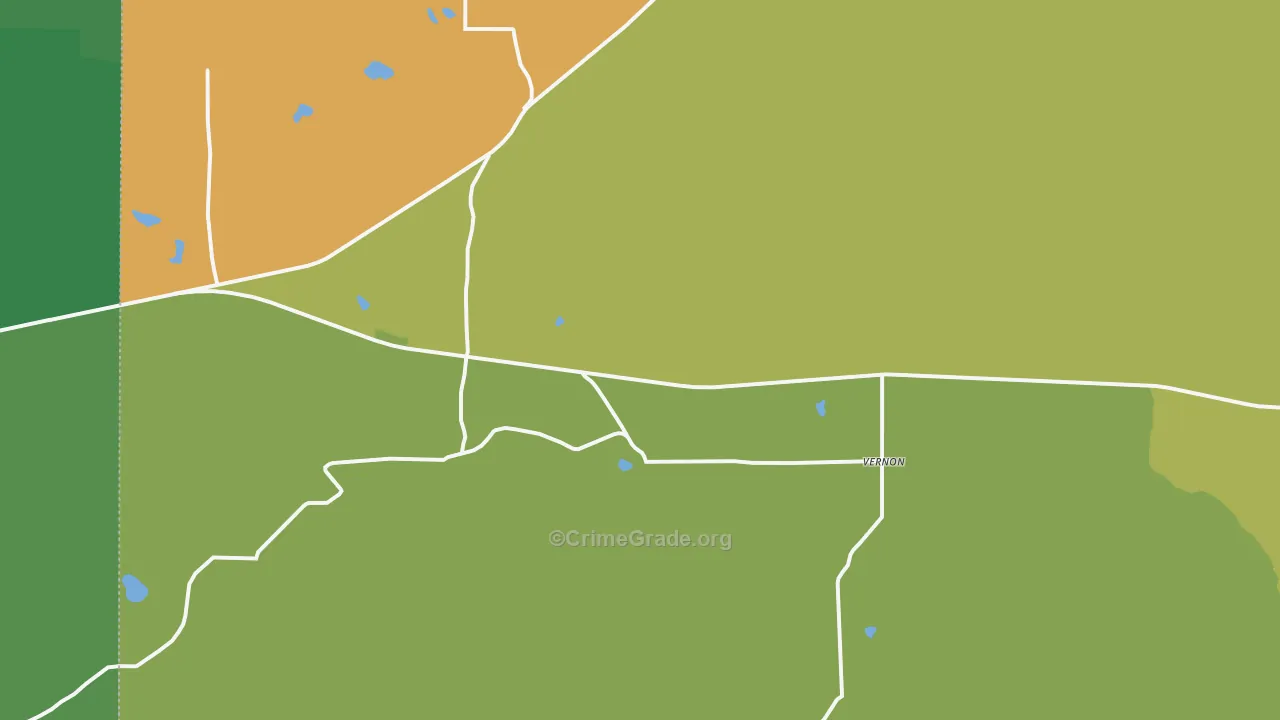 Vernon, AZ Map of Vehicle Theft Rates