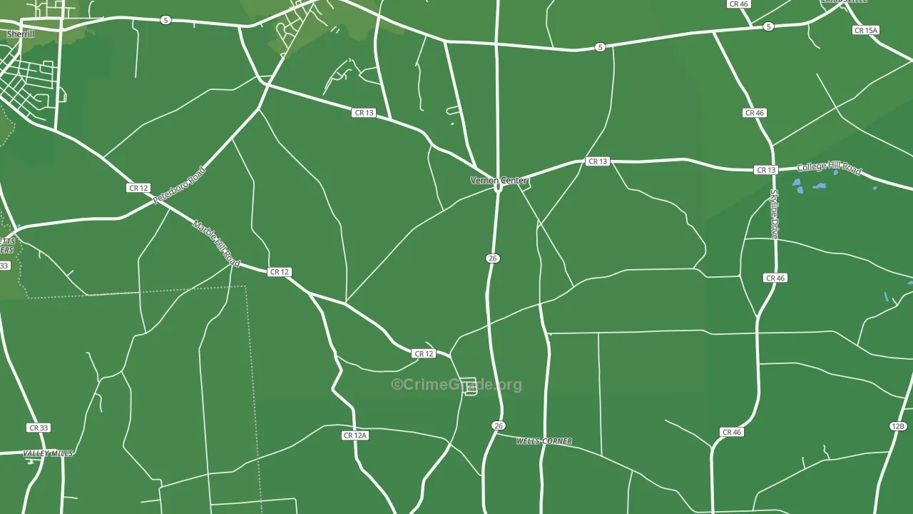 Vernon Center, NY Map of Vehicle Theft Rates