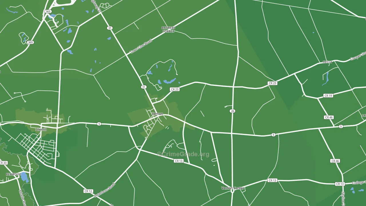 Vernon, NY Map of Vehicle Theft Rates