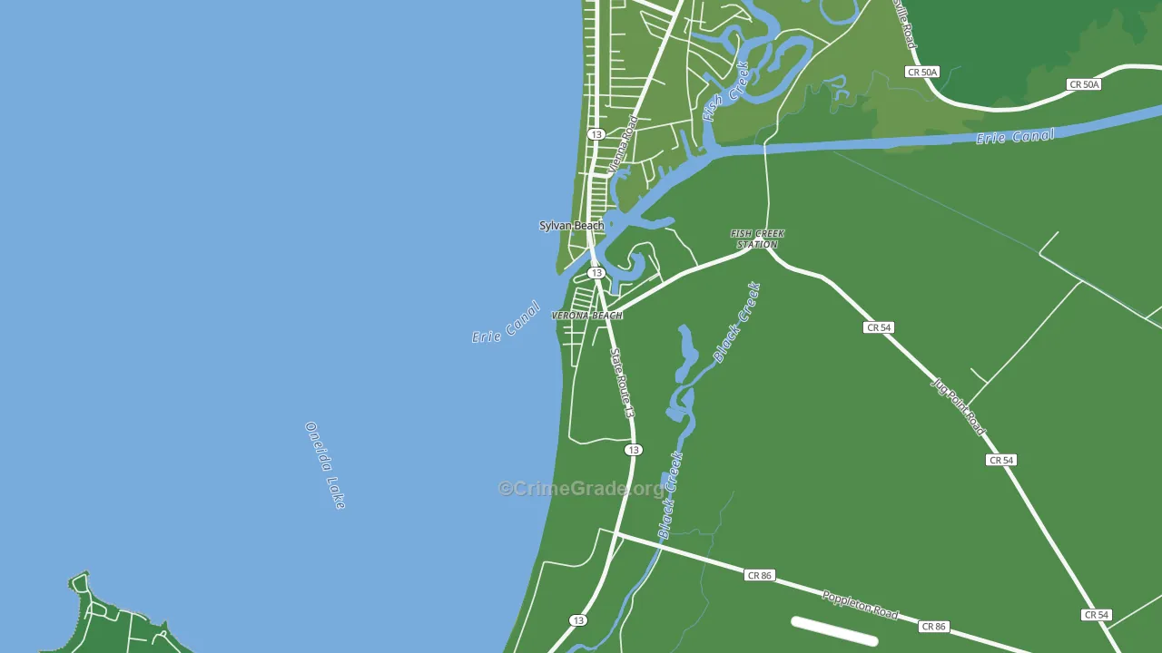 Verona Beach, NY Map of Vehicle Theft Rates
