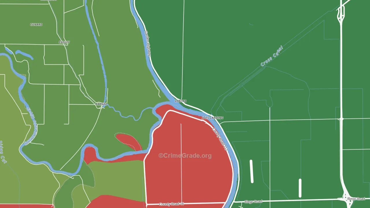 Verona, CA Map of Vehicle Theft Rates