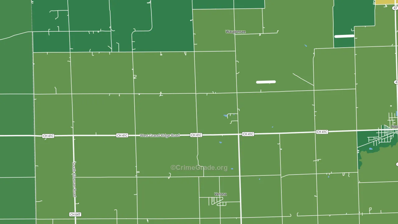 Verona, IL Map of Vehicle Theft Rates