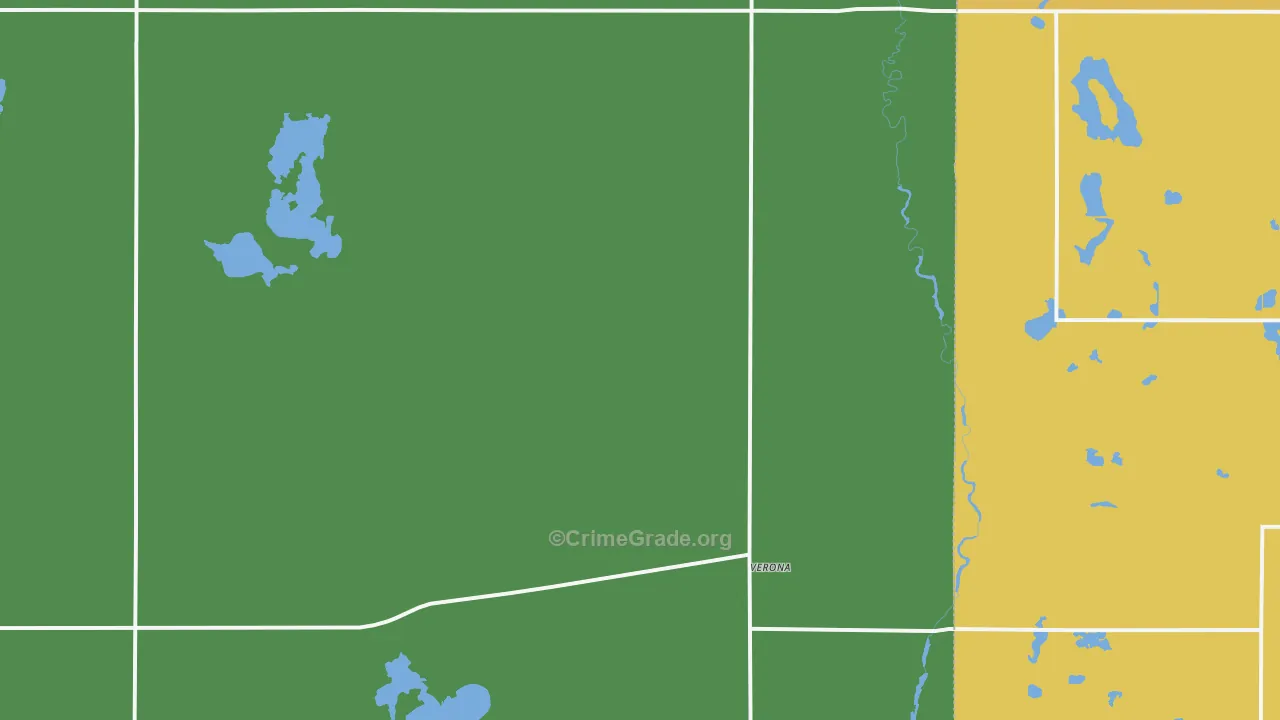 Verona, ND Map of Vehicle Theft Rates