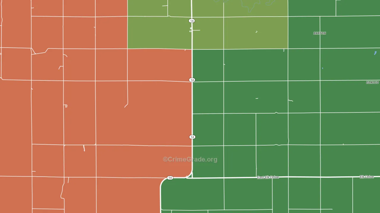 Vesper, KS Map of Vehicle Theft Rates