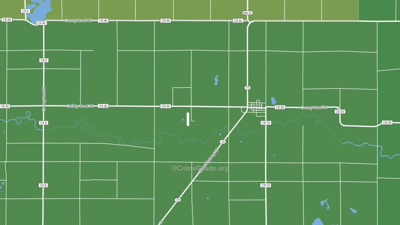 Vesta, MN Map of Vehicle Theft Rates