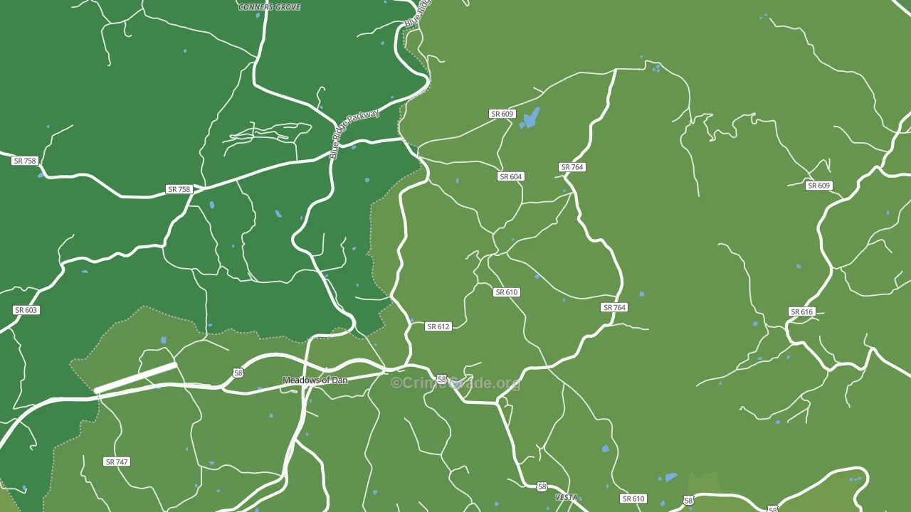 Vesta, VA Map of Vehicle Theft Rates