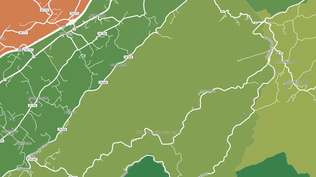 Vesuvius, VA Map of Vehicle Theft Rates