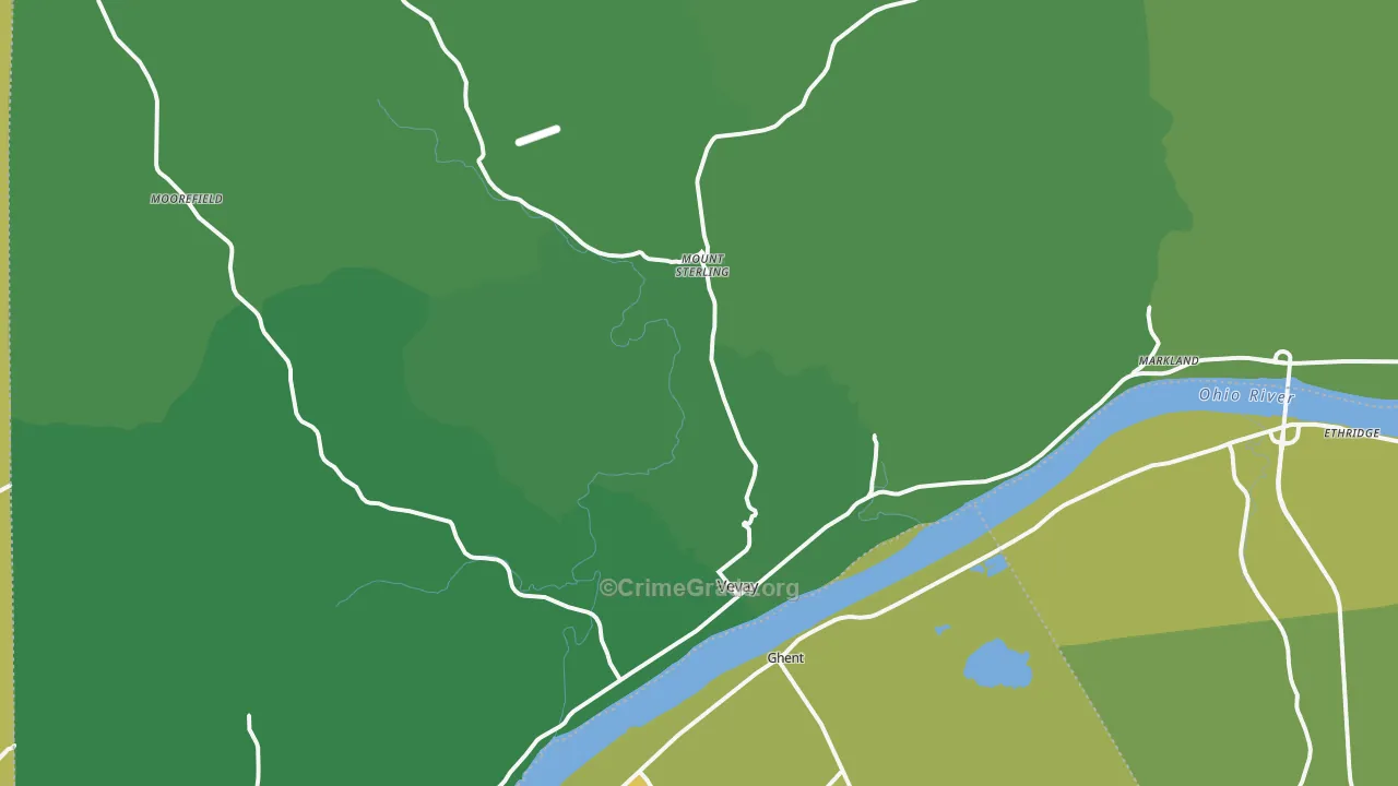 Vevay, IN Map of Vehicle Theft Rates