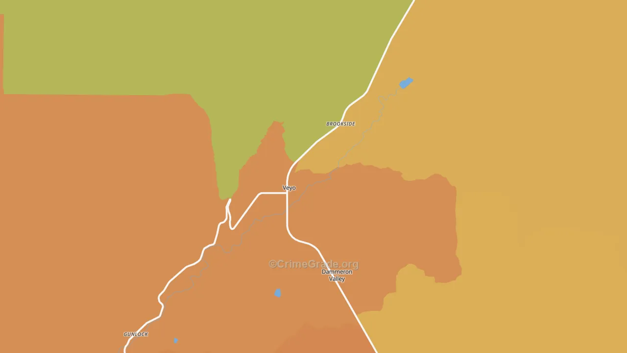 Veyo, UT Map of Vehicle Theft Rates