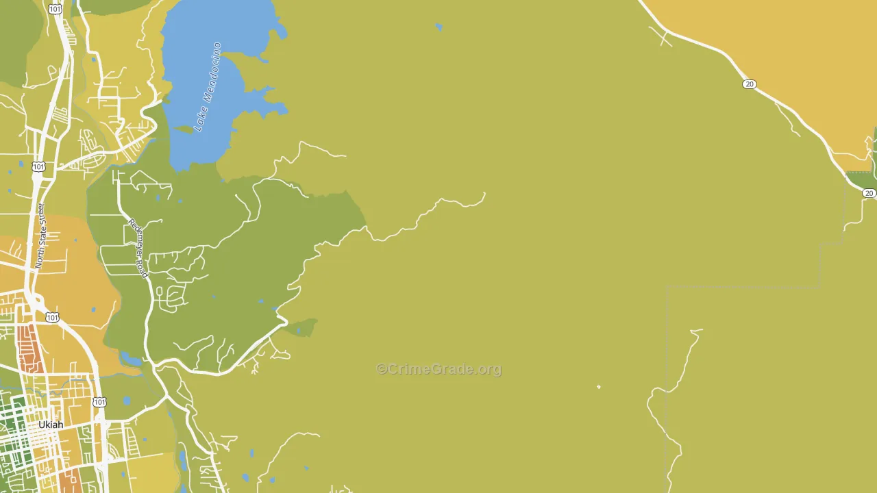 Vichy Springs, CA Map of Vehicle Theft Rates