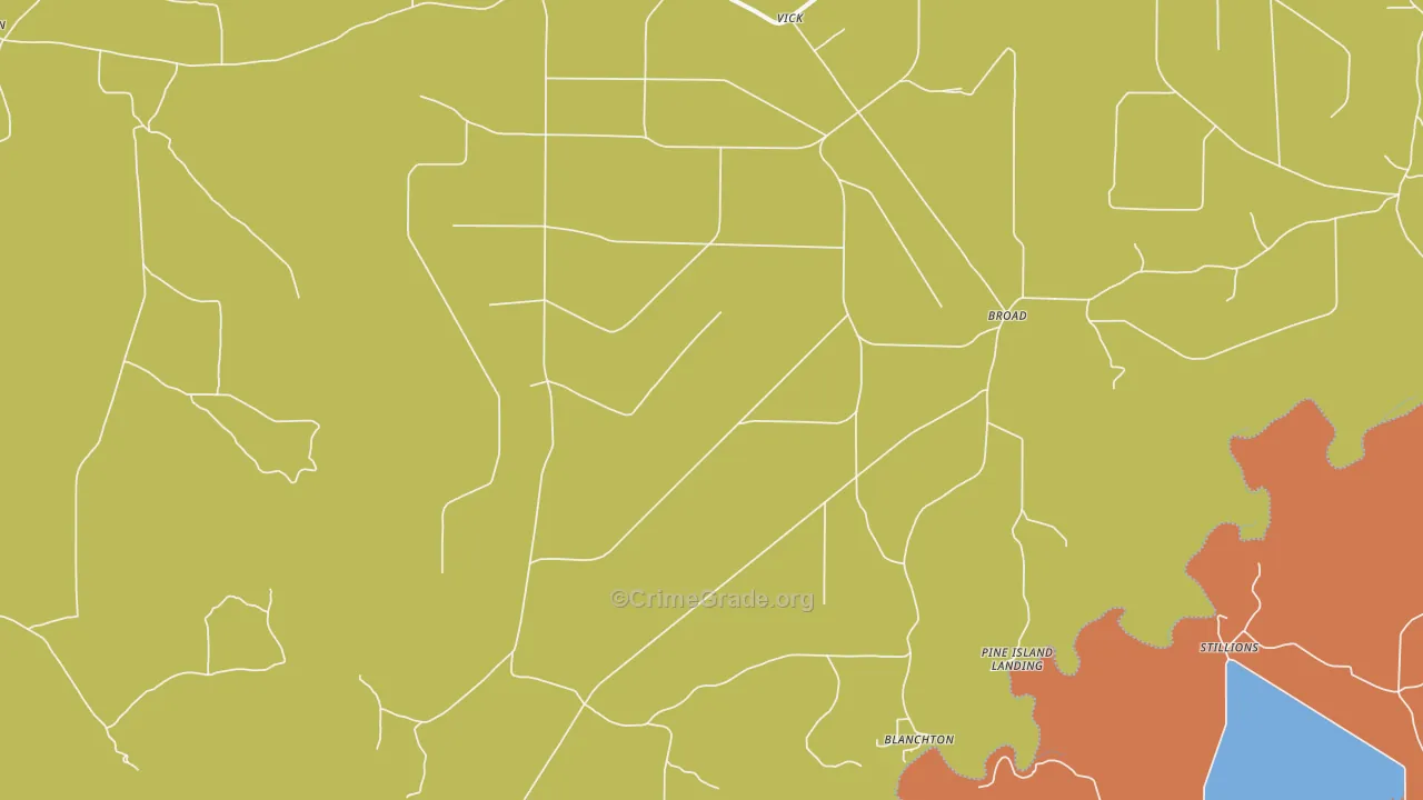 Vick, AR Map of Vehicle Theft Rates