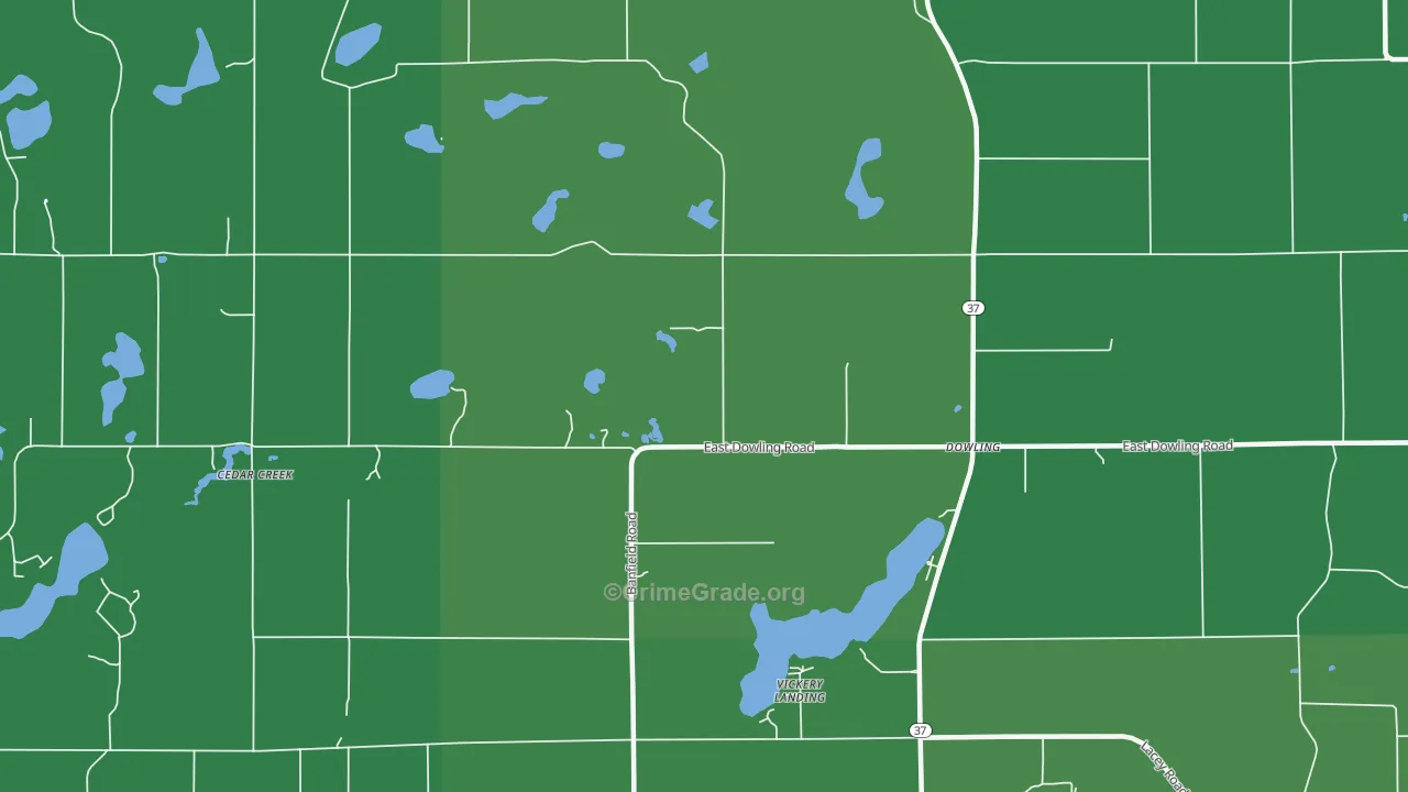Vickery Landing, MI Map of Vehicle Theft Rates