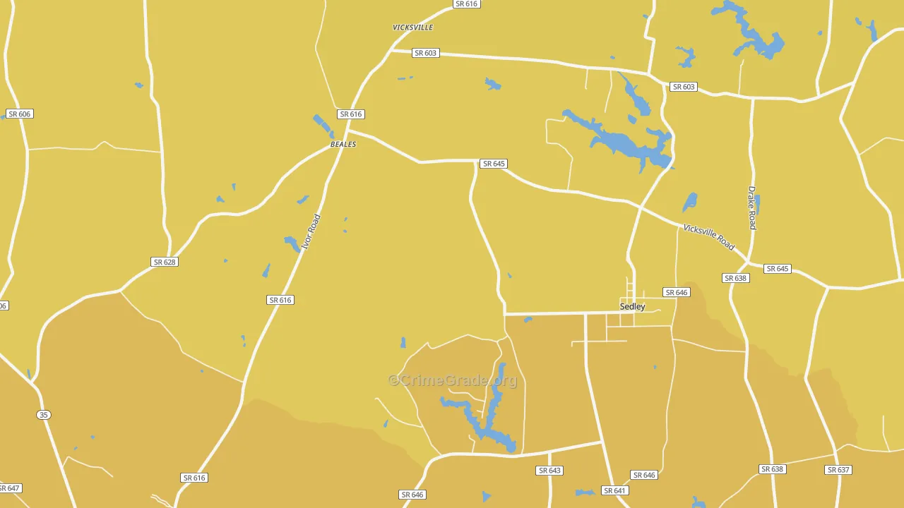 Vicksville, VA Map of Vehicle Theft Rates