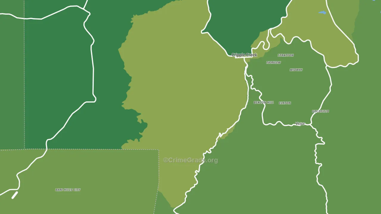 Victor, CO Map of Vehicle Theft Rates