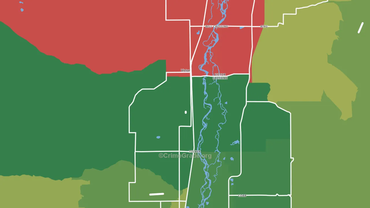 Victor, MT Map of Vehicle Theft Rates