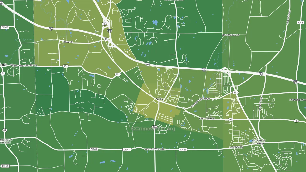Victor, NY Map of Vehicle Theft Rates