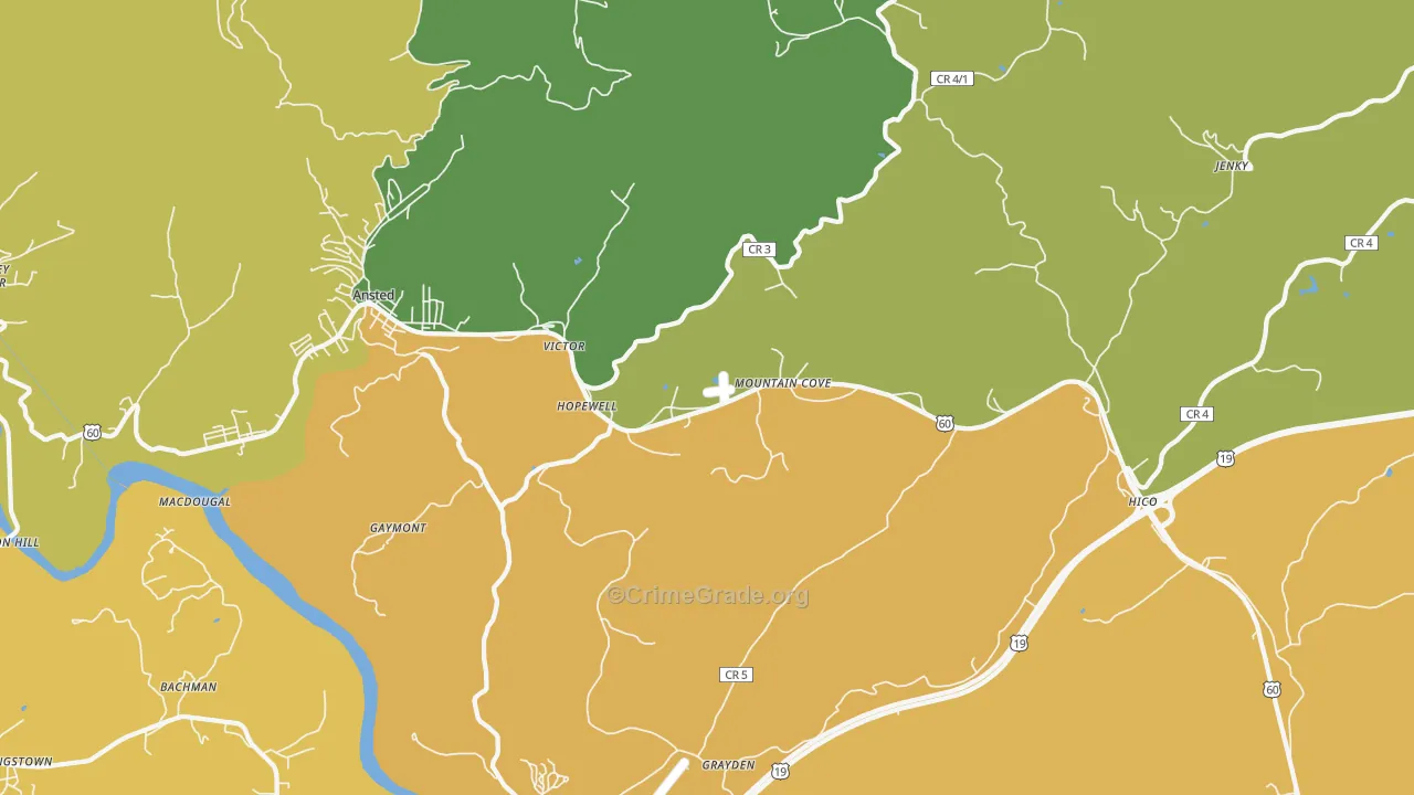 Victor, WV Map of Vehicle Theft Rates