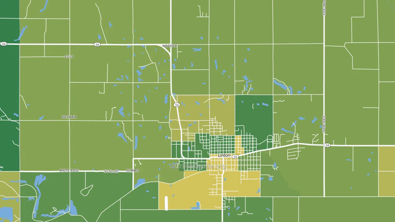 Victoria, IN Map of Vehicle Theft Rates