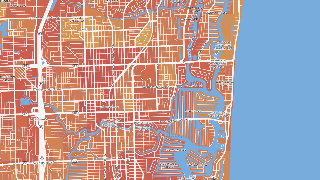 Victoria Park, Fort Lauderdale, FL Map of Vehicle Theft Rates