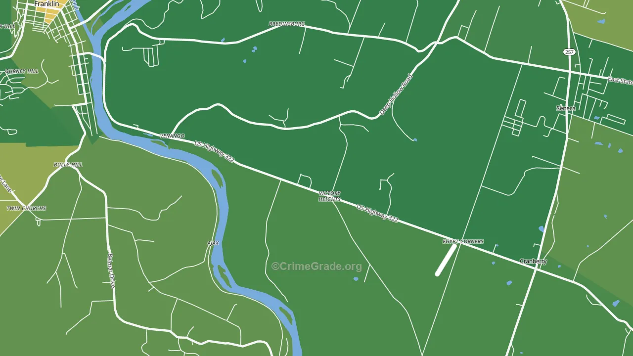 Victory Heights, PA Map of Vehicle Theft Rates