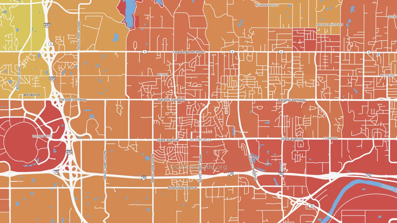 Victory Hills, Kansas City, KS Map of Vehicle Theft Rates