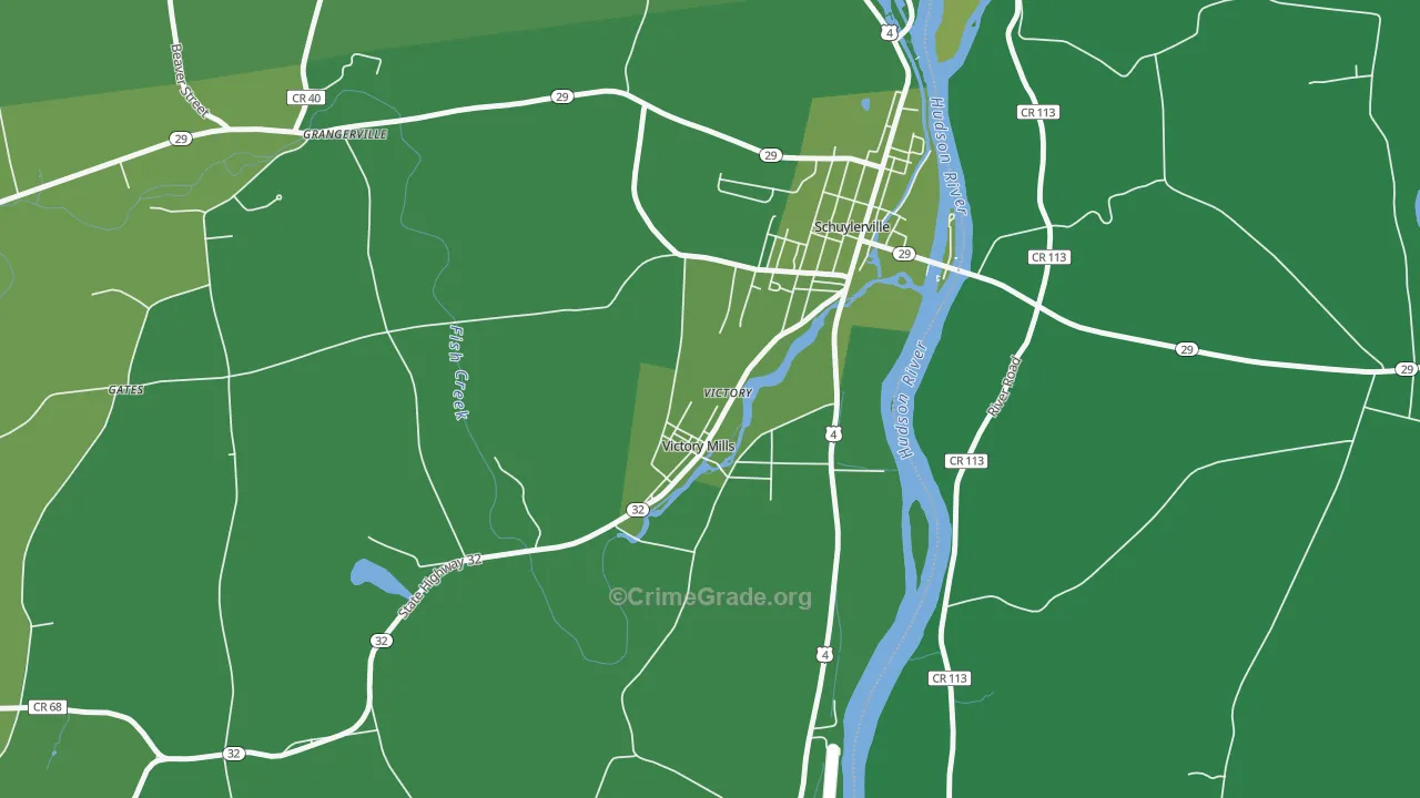 Victory, NY Map of Vehicle Theft Rates
