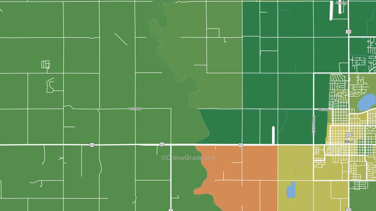 Victory, OK Map of Vehicle Theft Rates