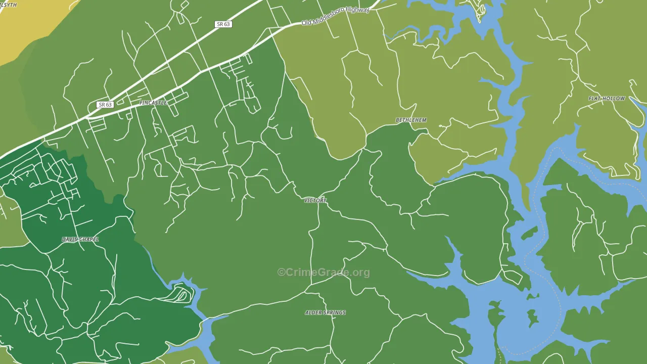 Victory, TN Map of Vehicle Theft Rates