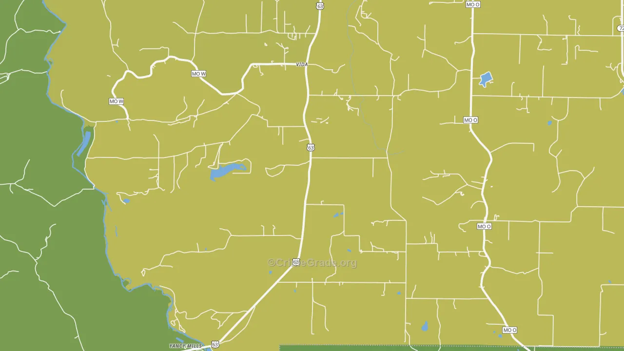Vida, MO Map of Vehicle Theft Rates