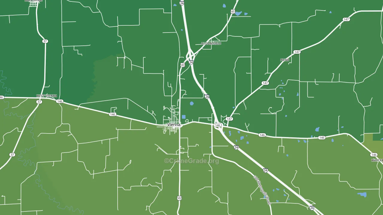 Vienna, IL Map of Vehicle Theft Rates