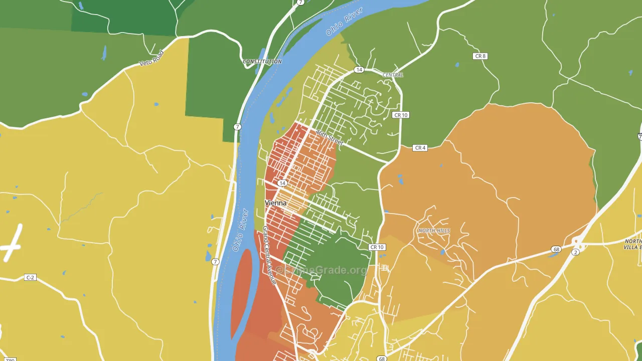 Vienna, WV Map of Vehicle Theft Rates