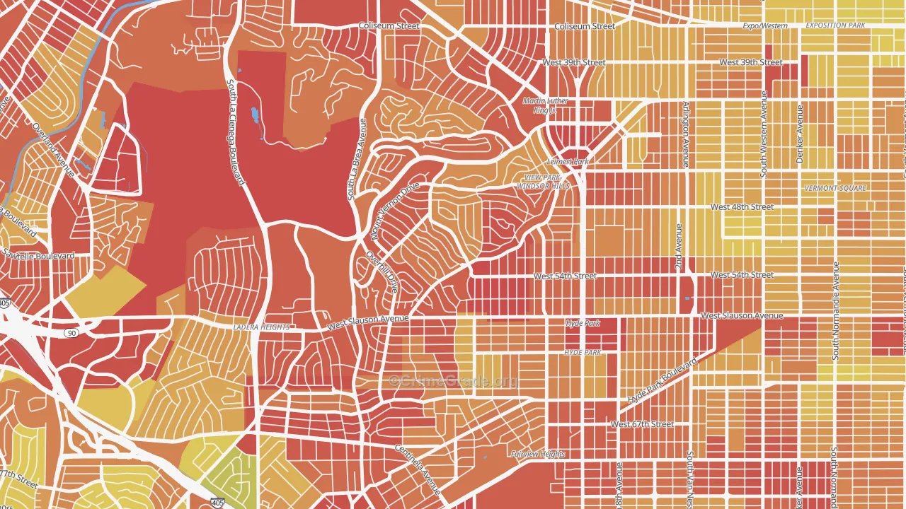 View Park-Windsor Hills, CA Map of Vehicle Theft Rates