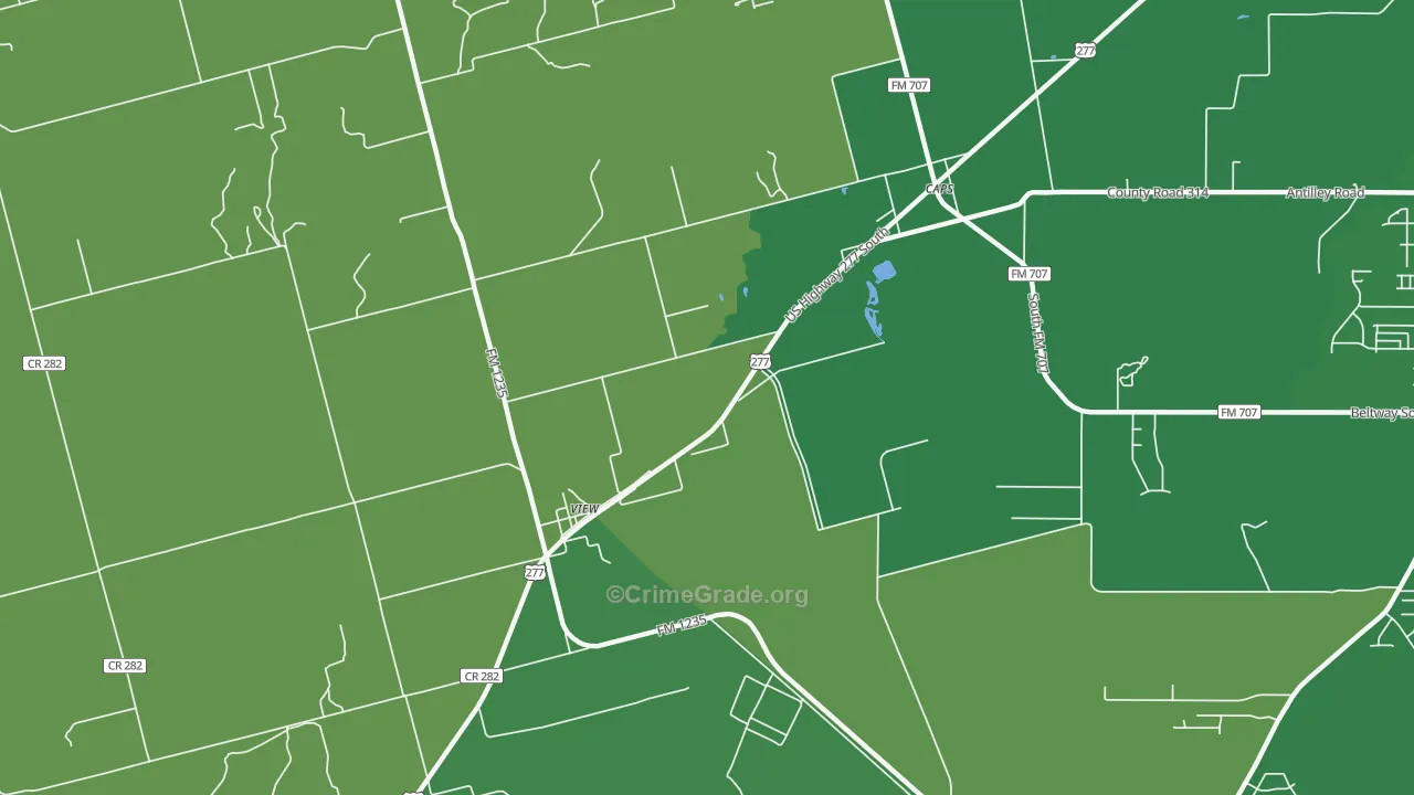 View, TX Map of Vehicle Theft Rates