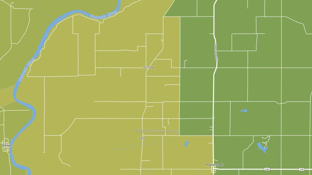 Vigo, IN Map of Vehicle Theft Rates