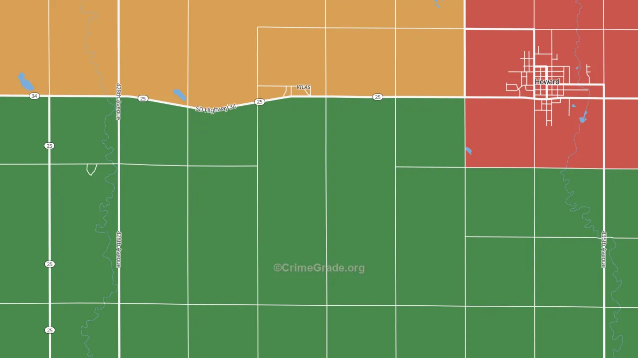 Vilas, SD Map of Vehicle Theft Rates