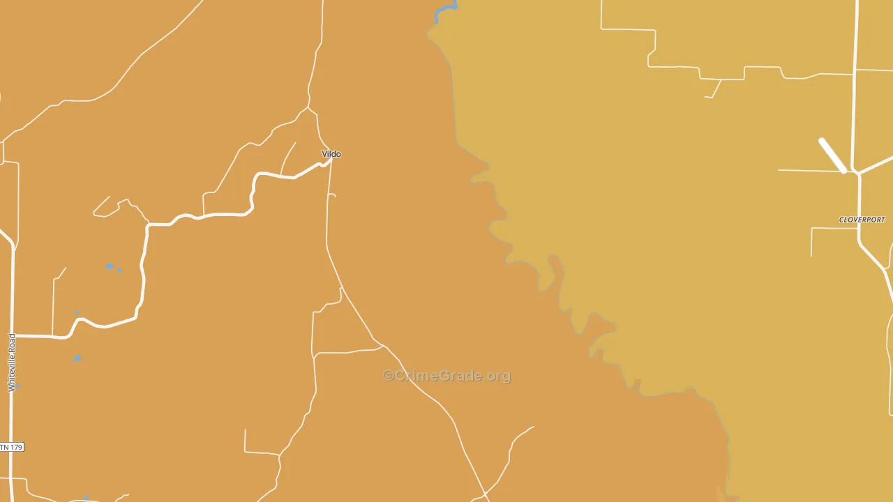 Vildo, TN Map of Vehicle Theft Rates