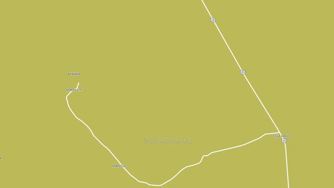 Villa Grove, CO Map of Vehicle Theft Rates