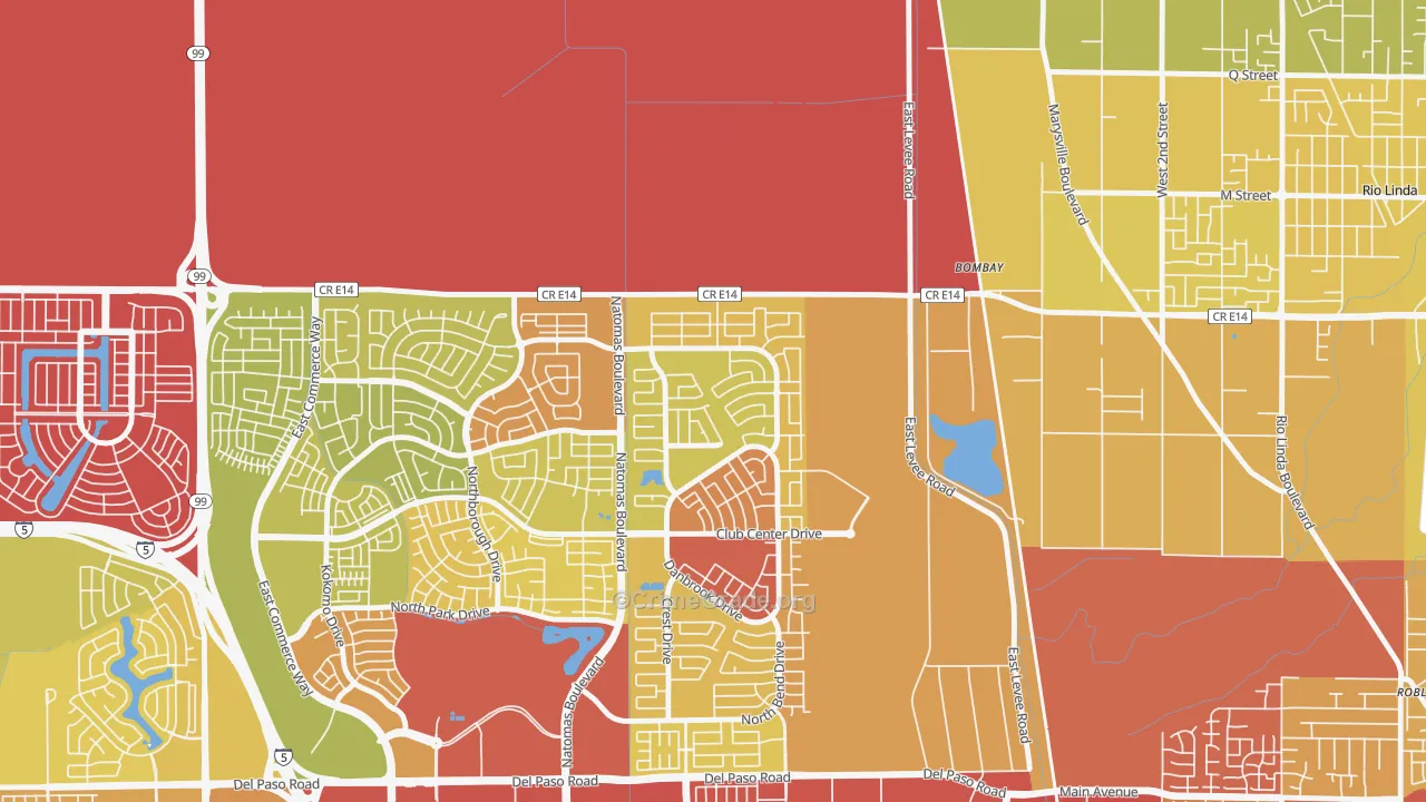 Village 11, Sacramento, CA Map of Vehicle Theft Rates