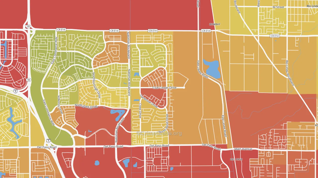 Village 12, Sacramento, CA Map of Vehicle Theft Rates