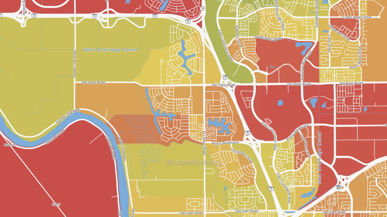 Village 2, Sacramento, CA Map of Vehicle Theft Rates