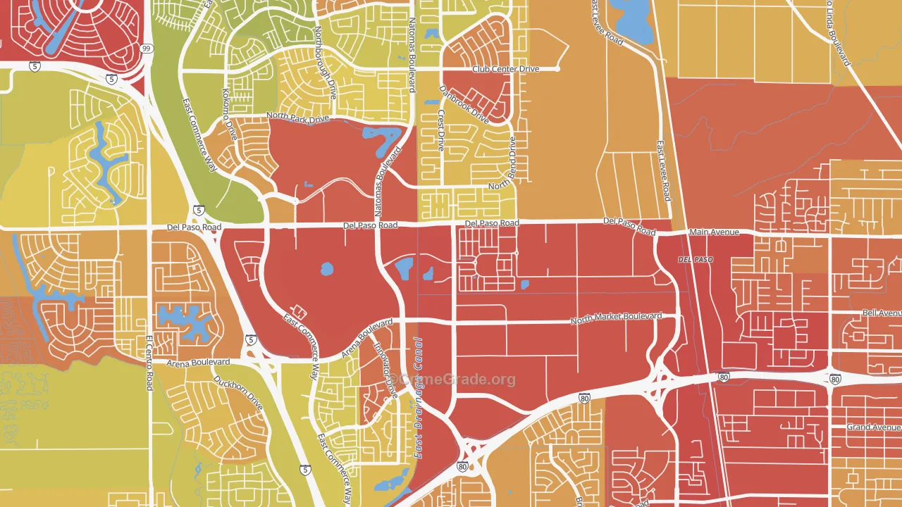 Village 5, Sacramento, CA Map of Vehicle Theft Rates