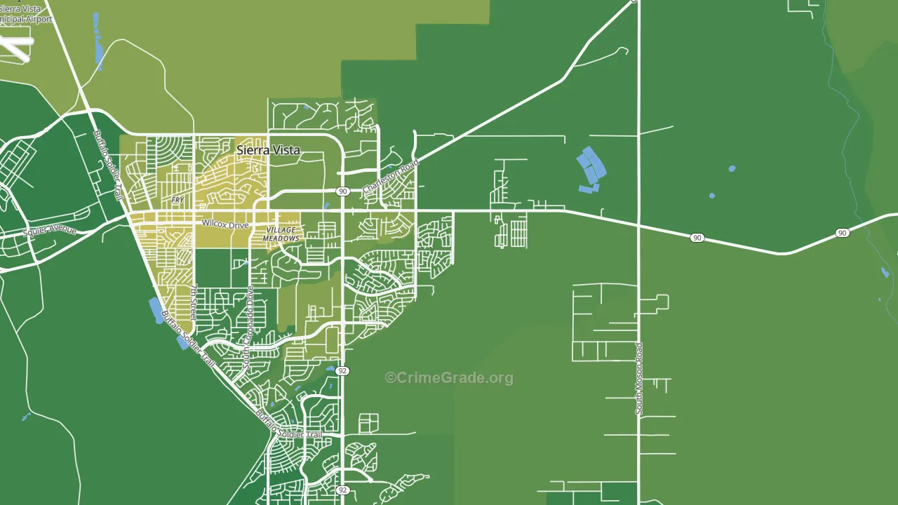 Village Meadows, AZ Map of Vehicle Theft Rates