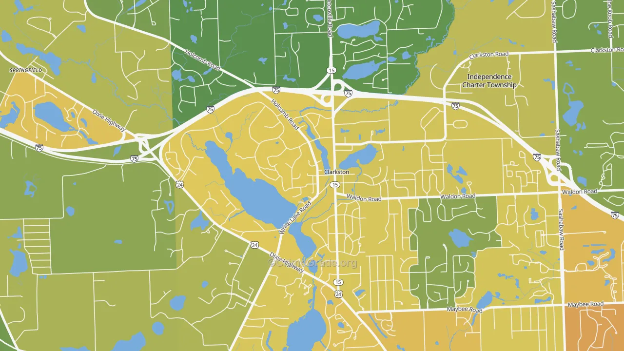 Village of Clarkston, MI Map of Vehicle Theft Rates