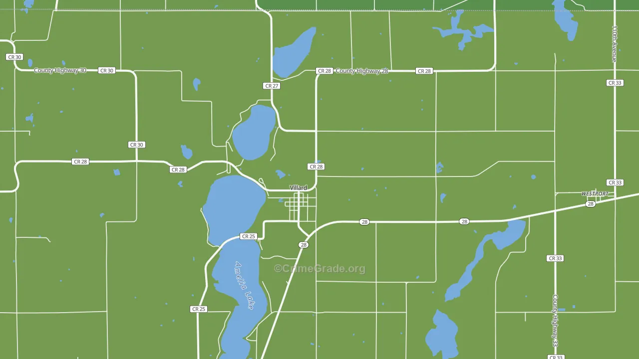 Villard, MN Map of Vehicle Theft Rates