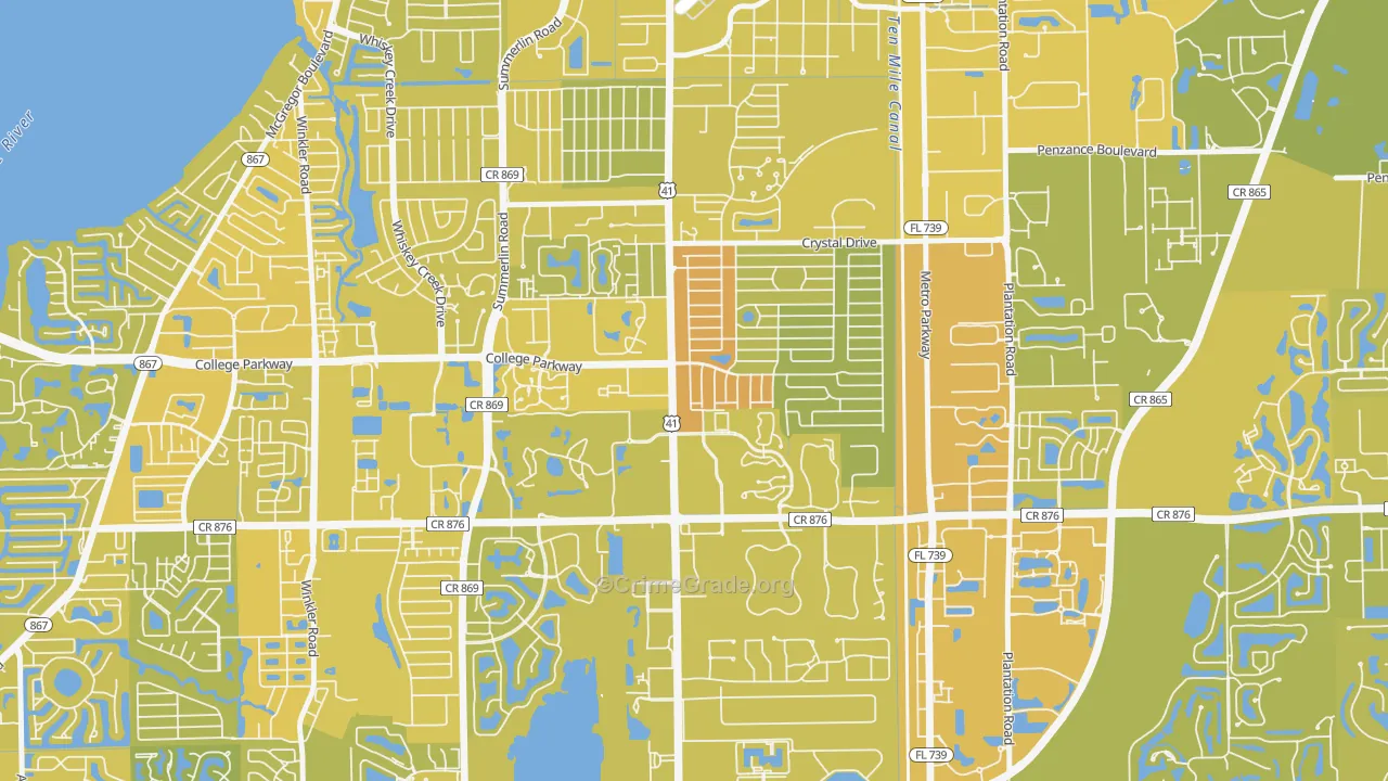 Villas, FL Map of Vehicle Theft Rates