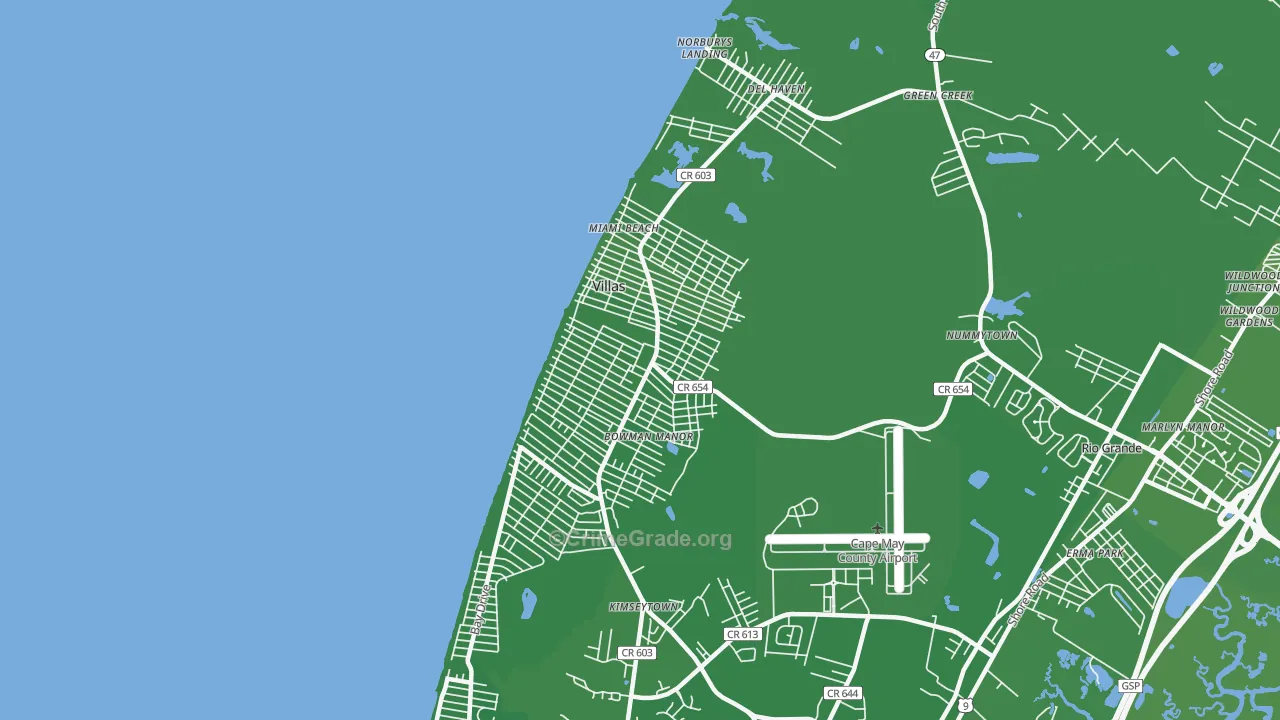 Villas, NJ Map of Vehicle Theft Rates