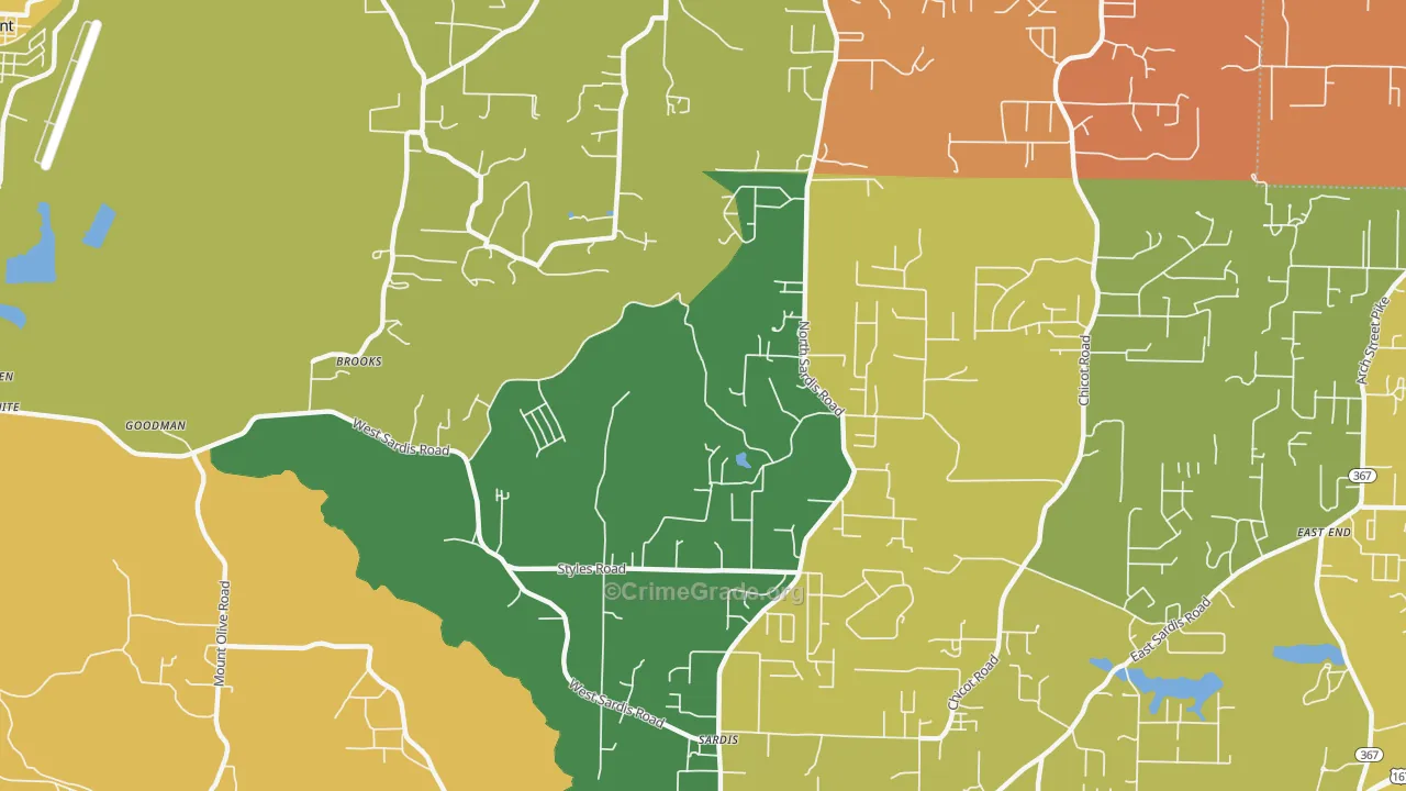 Vimy Ridge, AR Map of Vehicle Theft Rates